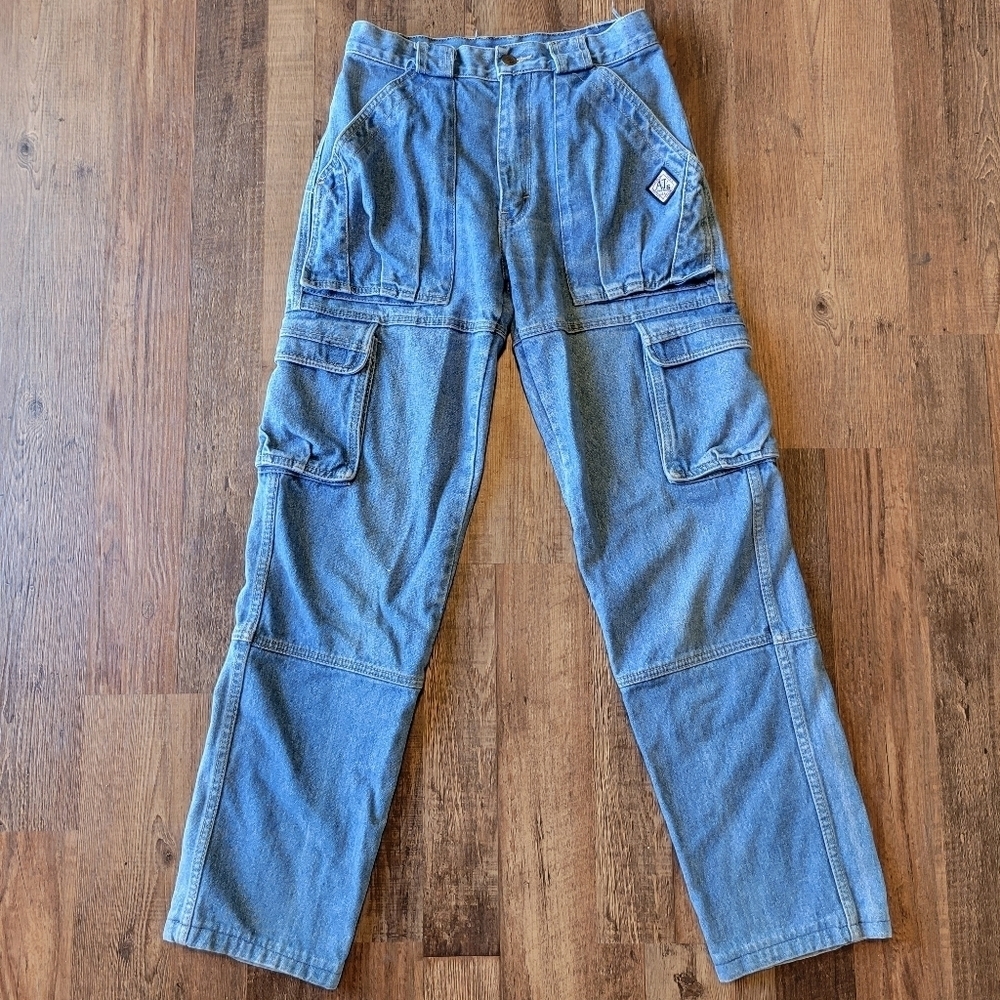 Vintage AJ's Jeanswear High Rise Straight Leg Cargo Denim Jeans